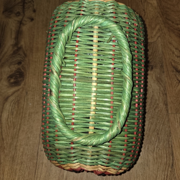 Colorful Watermelon Woven Basket with Handles - Picture 4 of 5